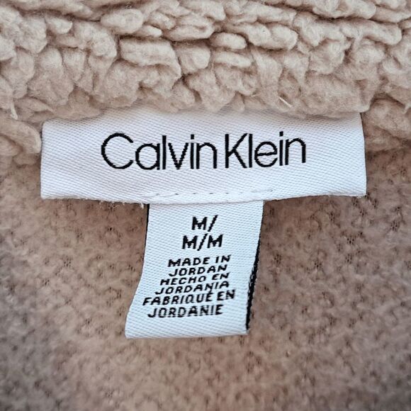 Calvin Klein Teddy Bear Full Zip Sherpa Jacket size Medium - Picture 5 of 9